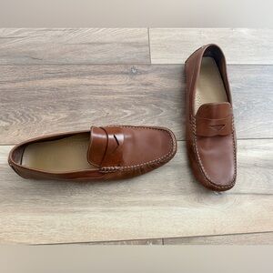 Cole Haan Howland Brown Tan Leather Penny Loafer Driving Shoes Slip-On Men's 12M